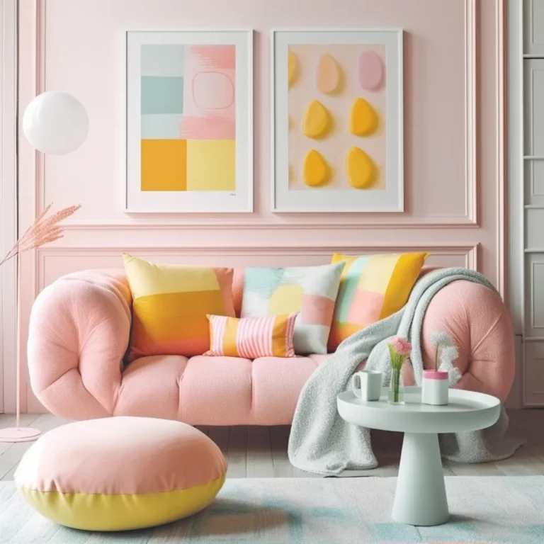 Pastel colorful living room