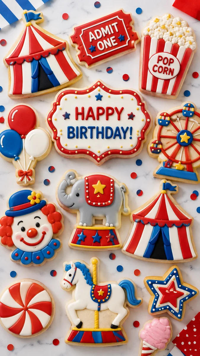 Red and Blue Circus Birthday Party Ideas